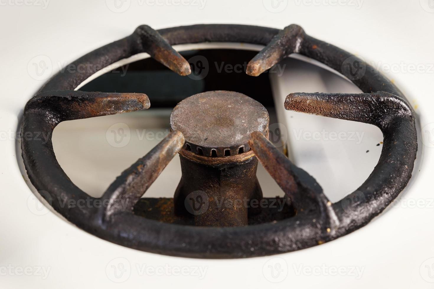 Vintage gas burner on a gas stove. Burner without flame. No gas. 14592598 Stock Photo at Vecteezy