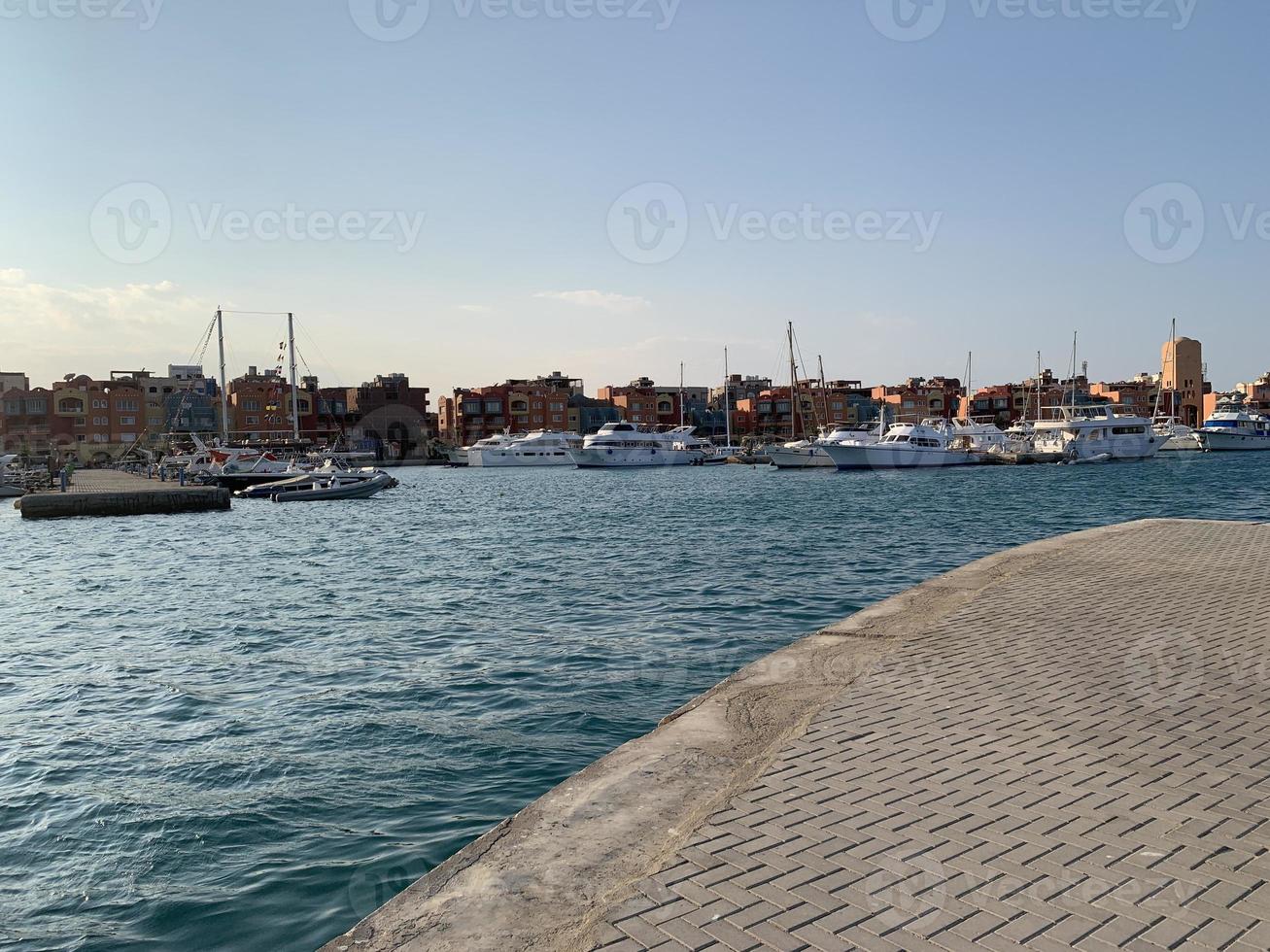 Beautiful yacht harbor in Hurgada in Egypt. Africa. photo