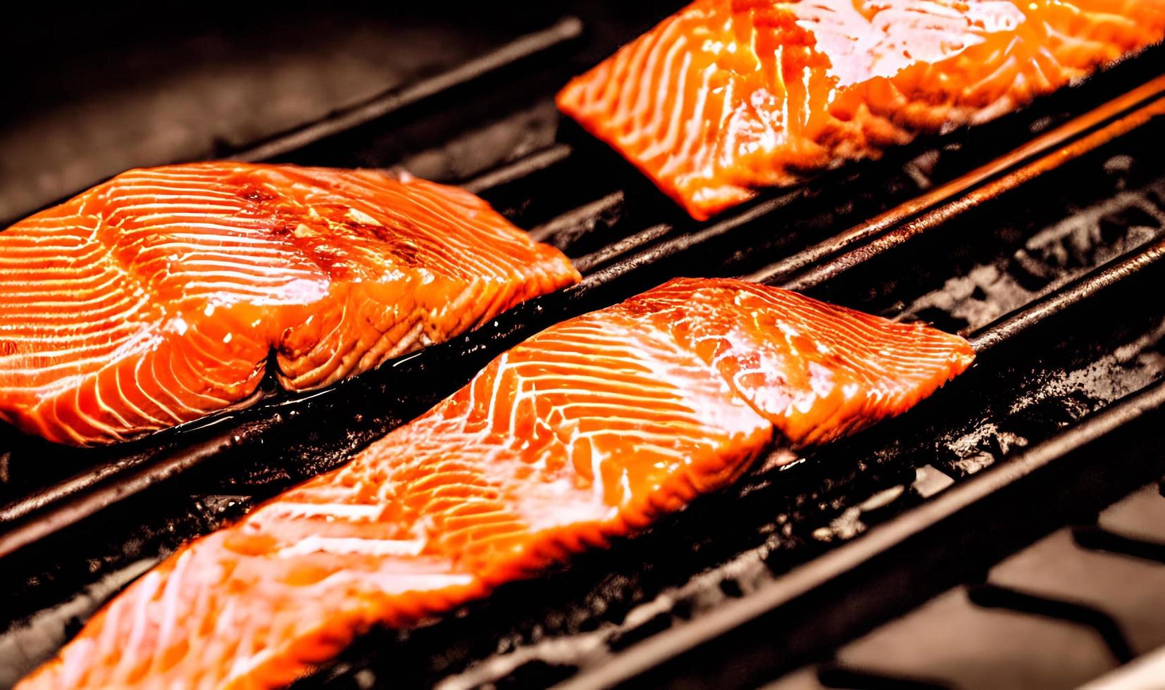 salmón a la plancha. comida saludable salmón al horno. plato de pescado caliente. foto