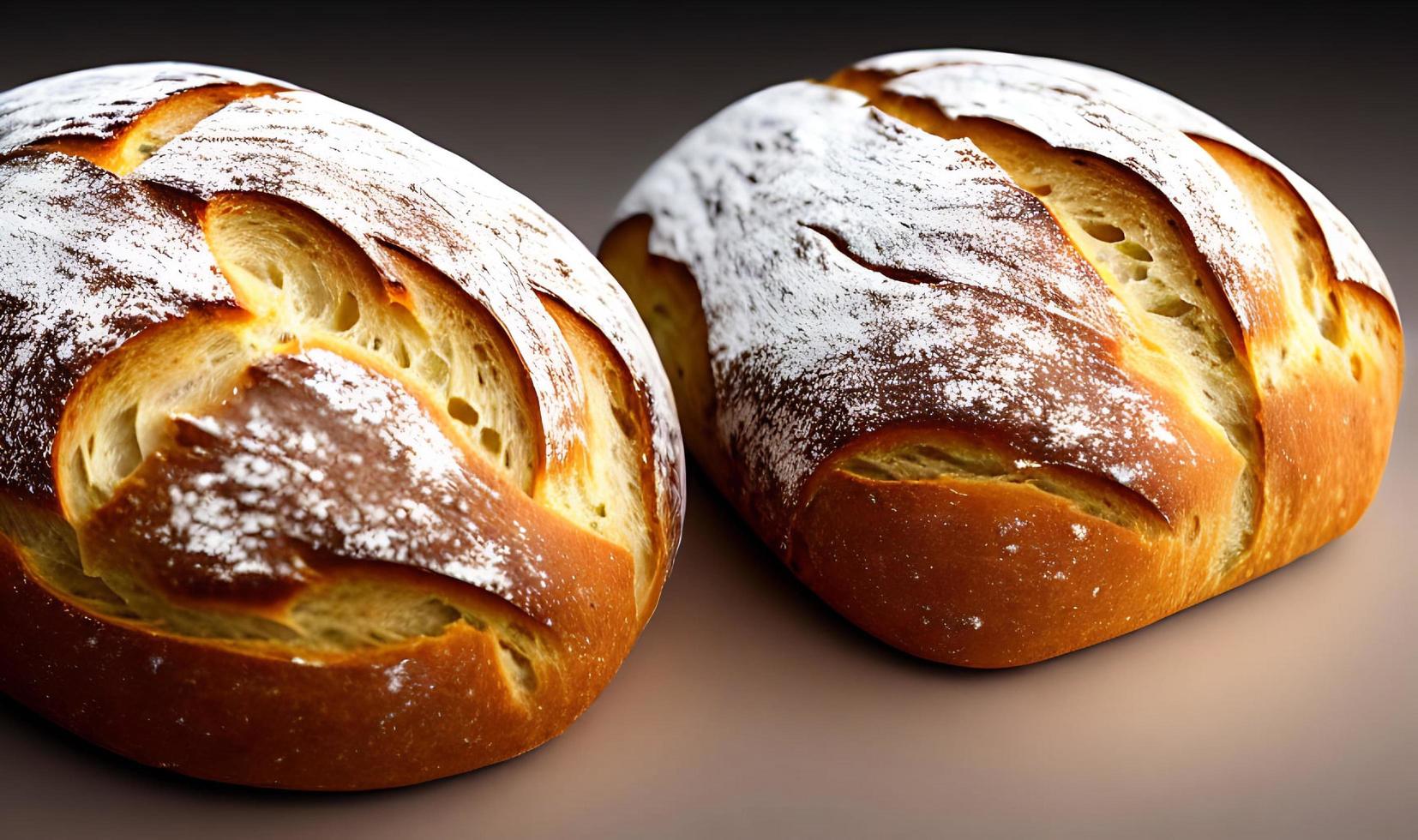 Oven - traditional fresh hot cooked bread. Bread close shooting. photo