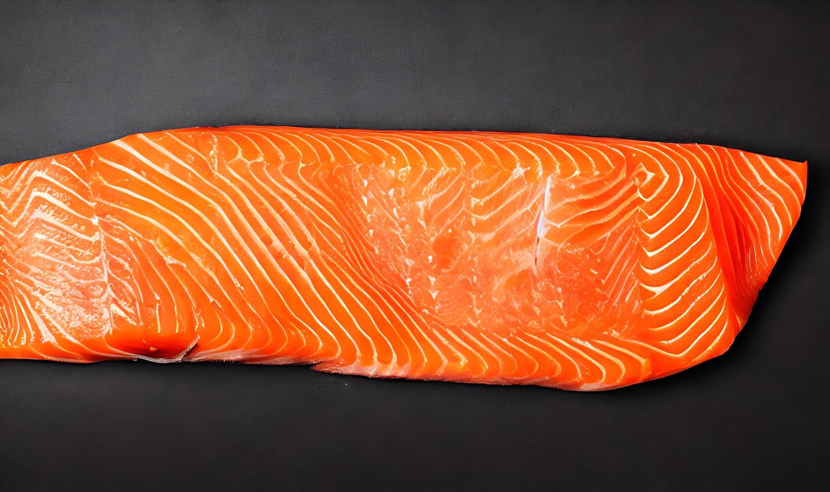 Grilled salmon. Healthy food baked salmon. Hot fish dish. photo