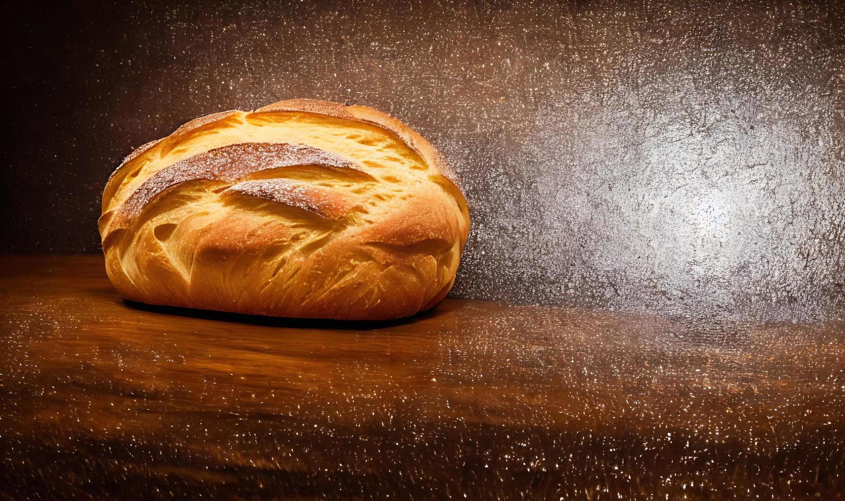 Oven - traditional fresh hot cooked bread. Bread close shooting. photo