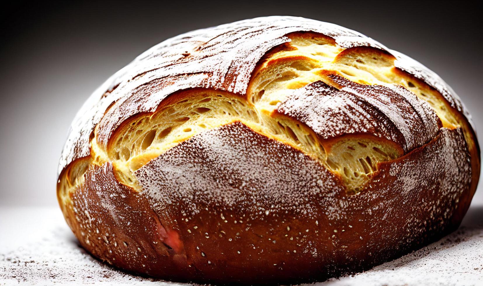 Oven - traditional fresh hot cooked bread. Bread close shooting. photo
