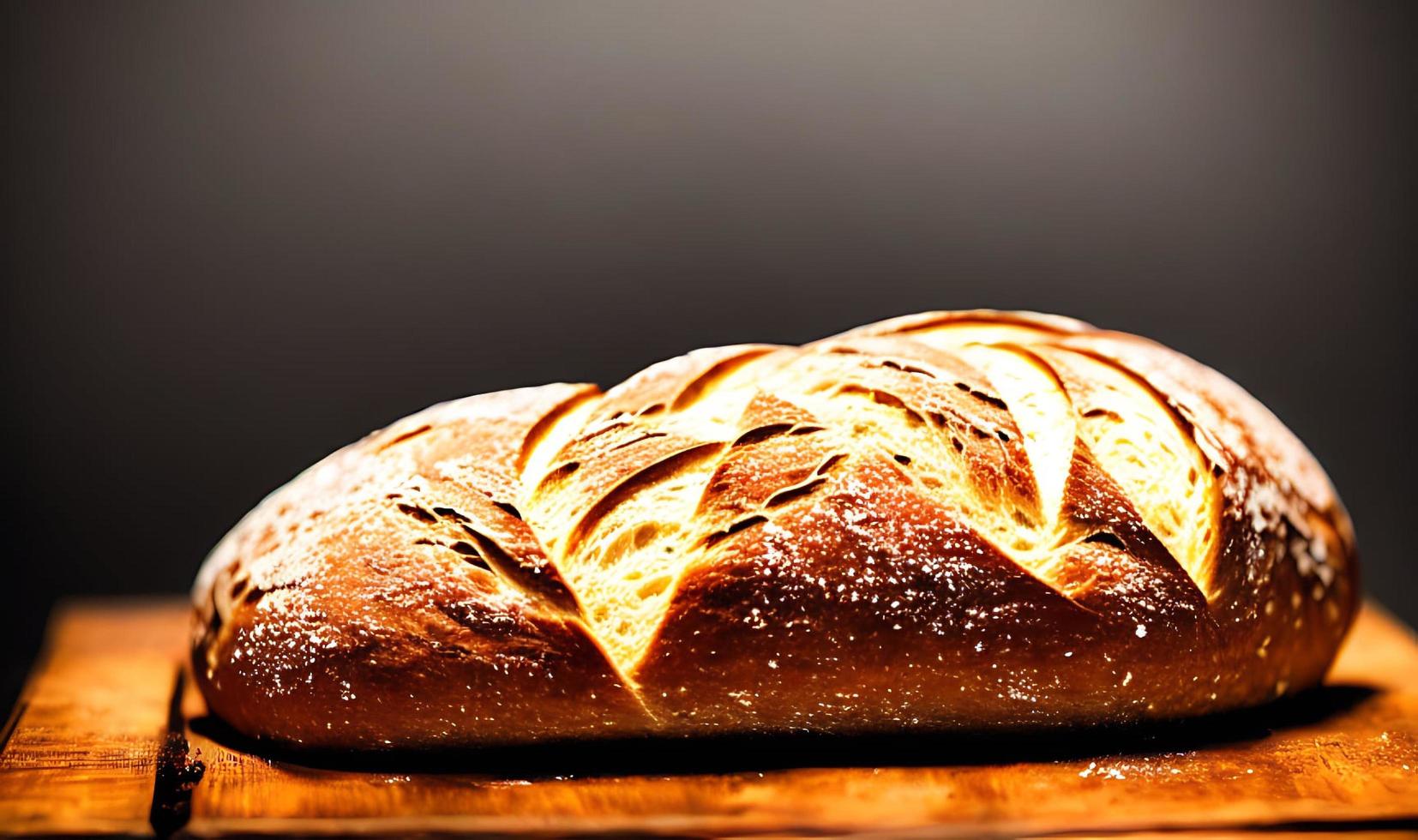 Oven - traditional fresh hot cooked bread. Bread close shooting. photo