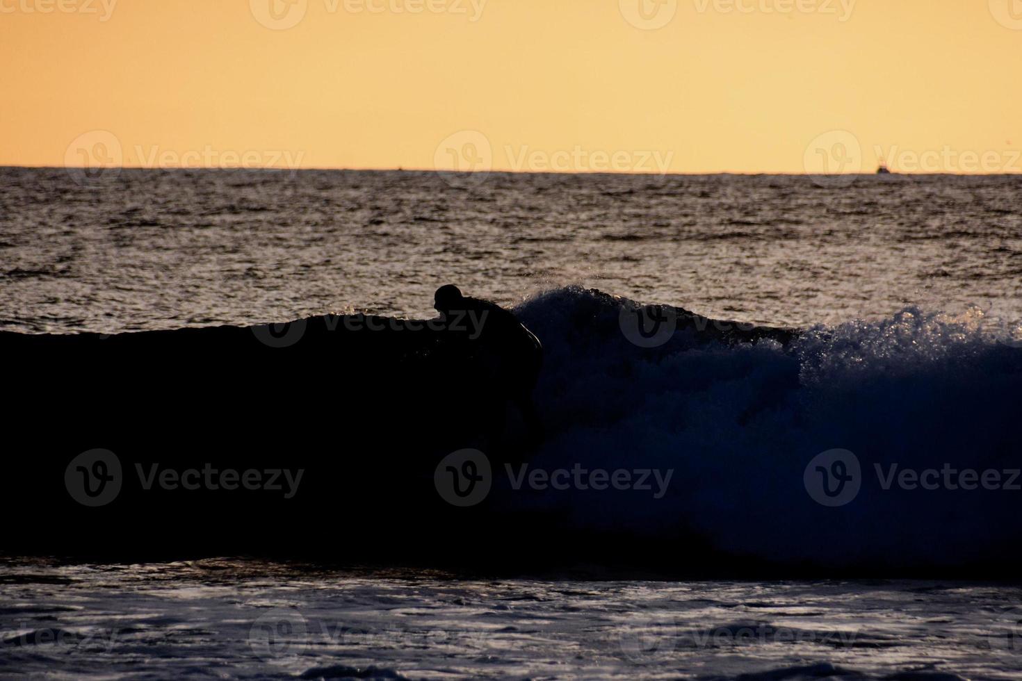 Sunset over the ocean on the Canary Islands photo