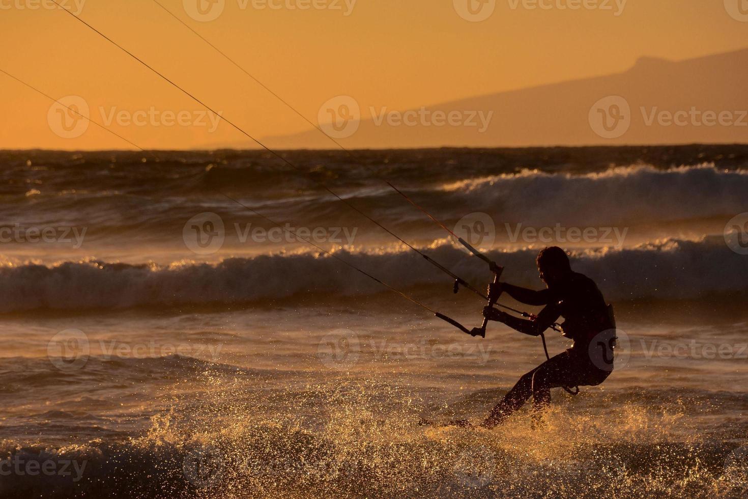 Unidentified surfer on the Canary Islands, circa July 2022 photo