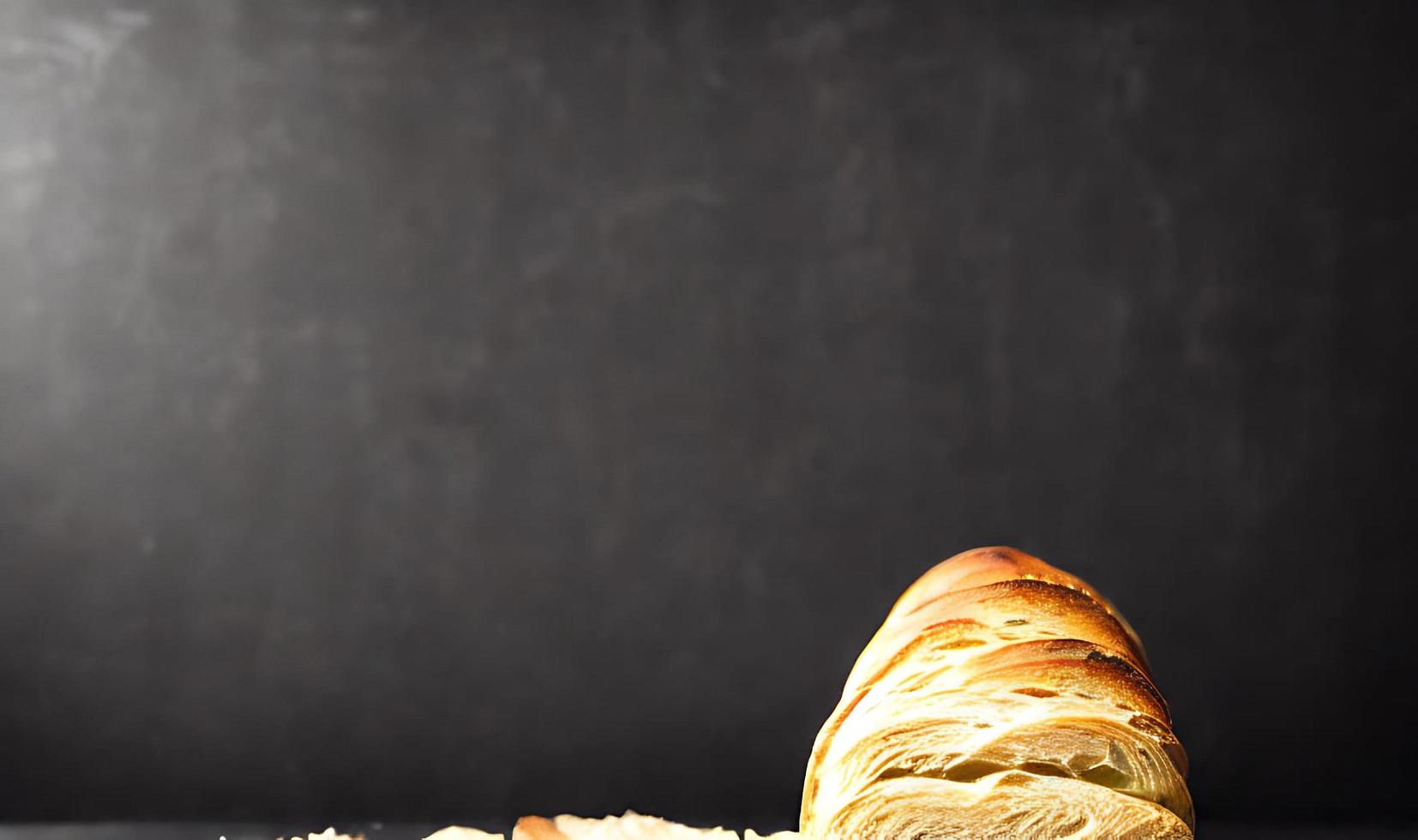 Oven - traditional fresh hot cooked bread. Bread close shooting. photo