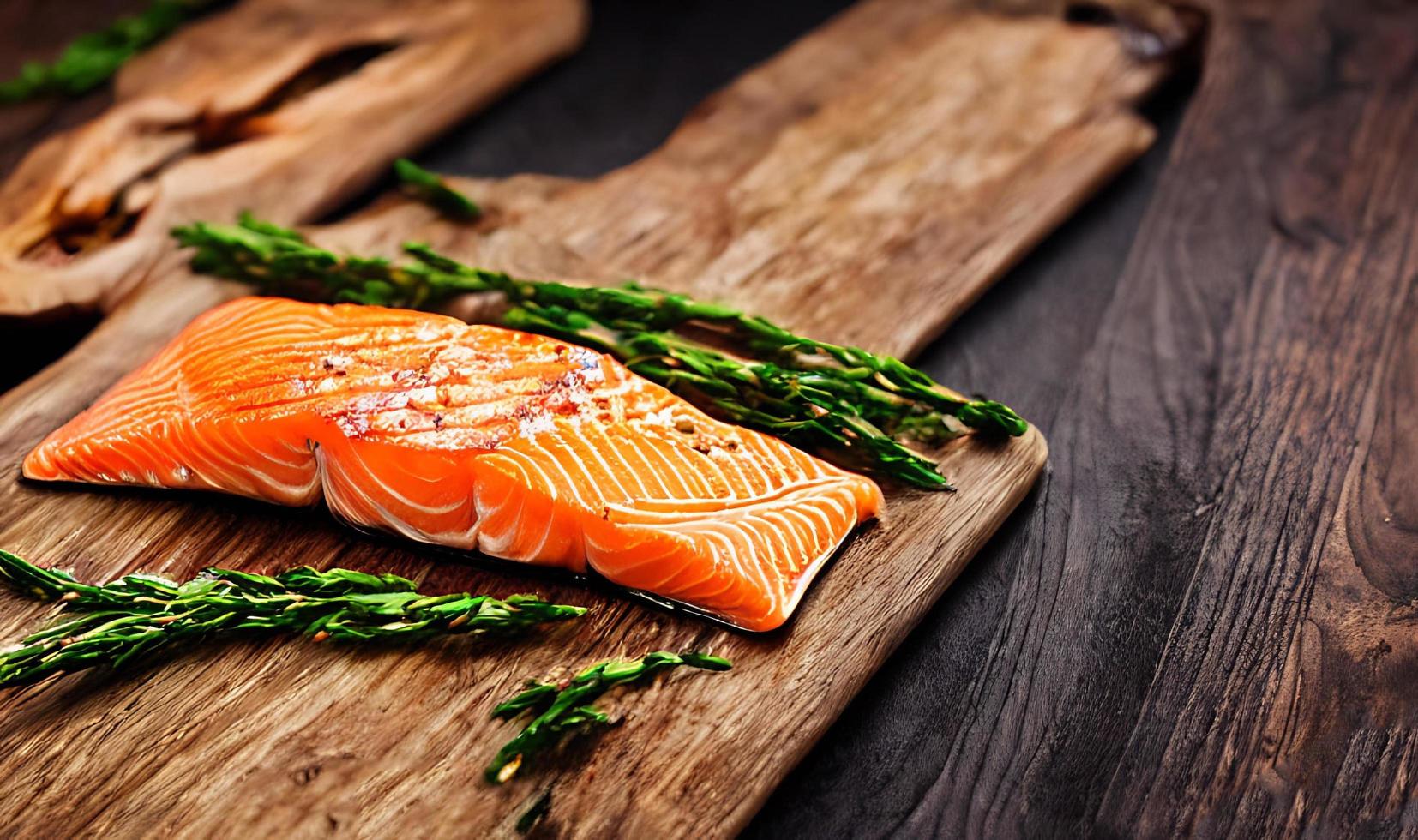 salmón a la plancha. comida saludable salmón al horno. plato de pescado caliente. foto