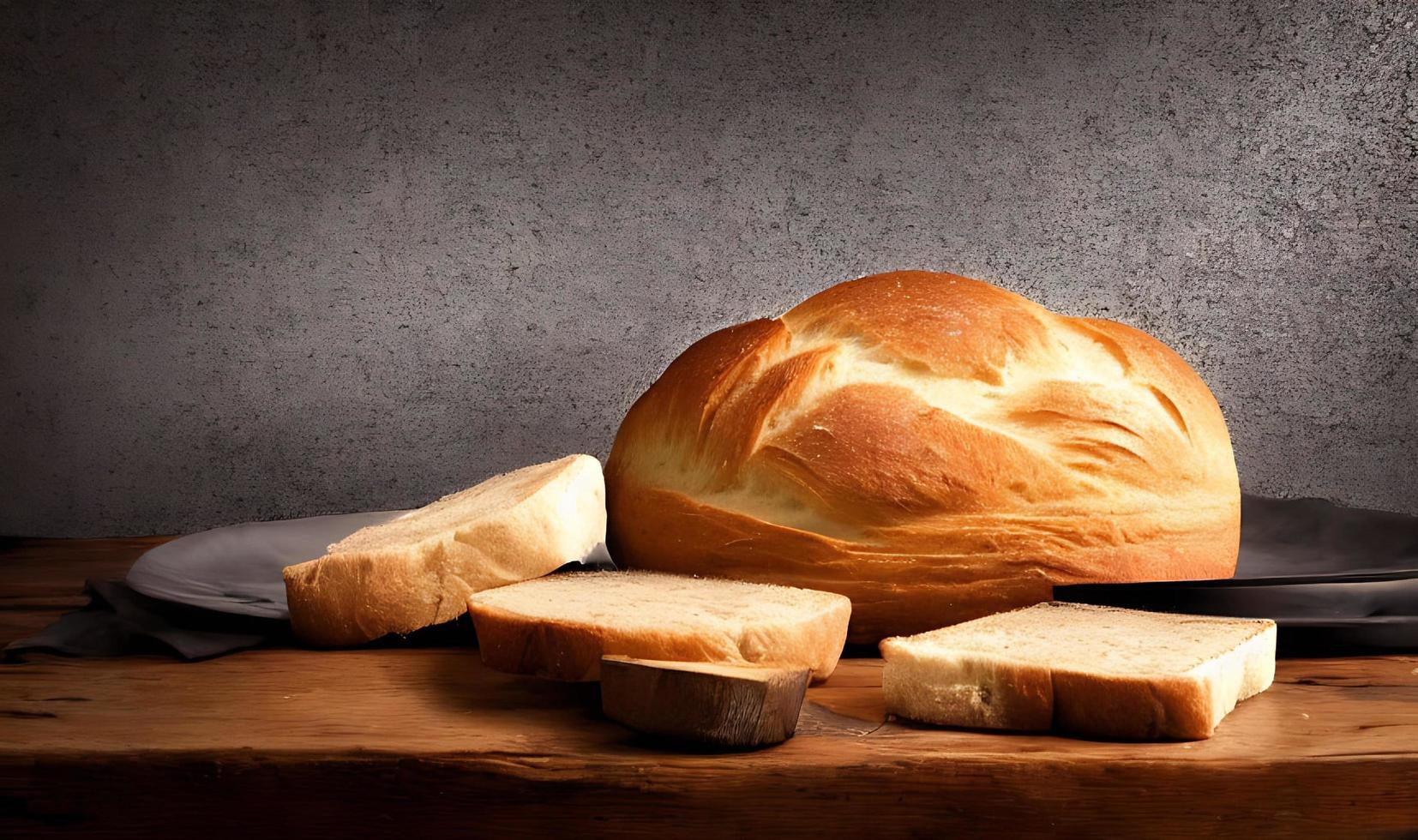 Oven - traditional fresh hot cooked bread. Bread close shooting. photo