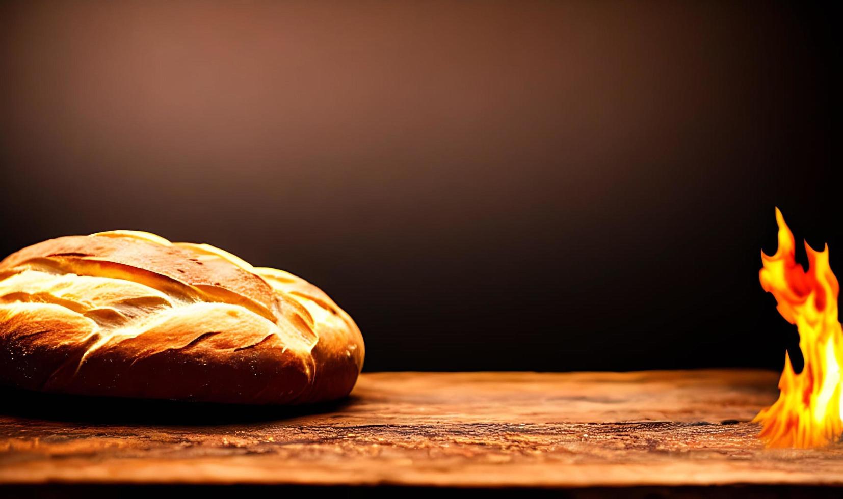 Oven - traditional fresh hot cooked bread. Bread close shooting. photo