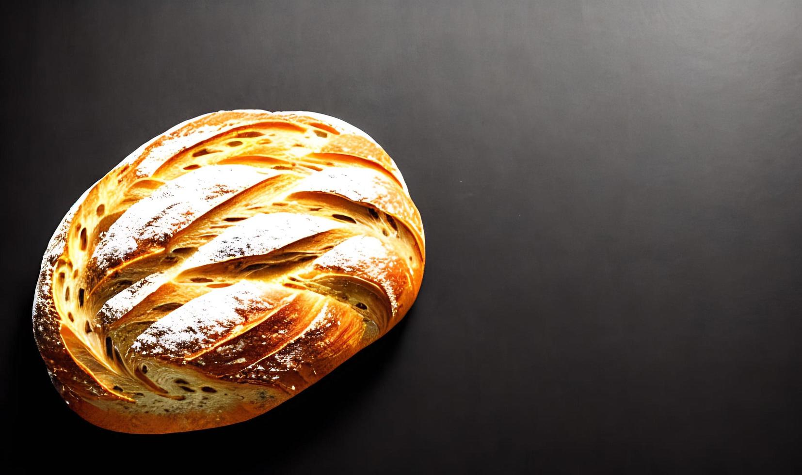 Oven - traditional fresh hot cooked bread. Bread close shooting. photo