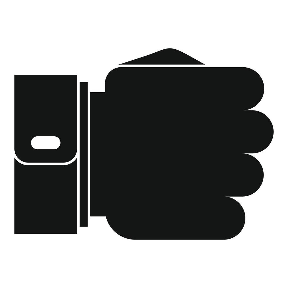 Hand fist icon, simple black style vector