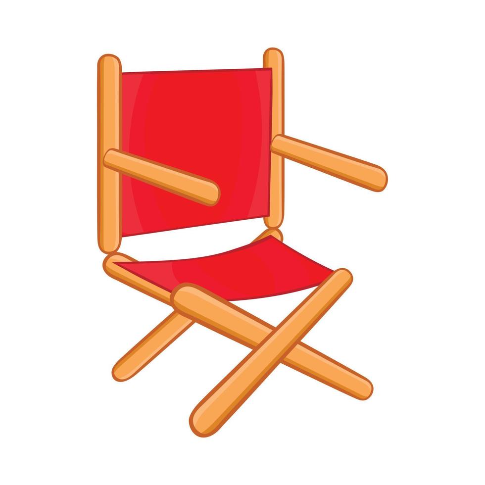 Director chair icon, cartoon style vector