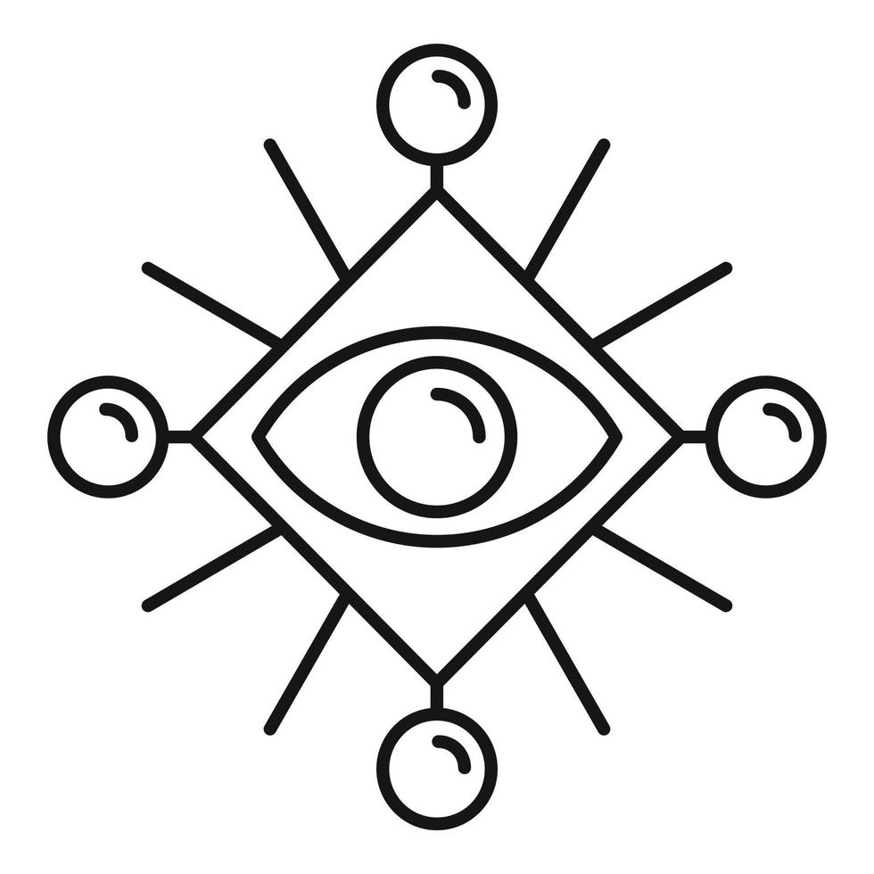 Ancient eye mystery icon, outline style vector