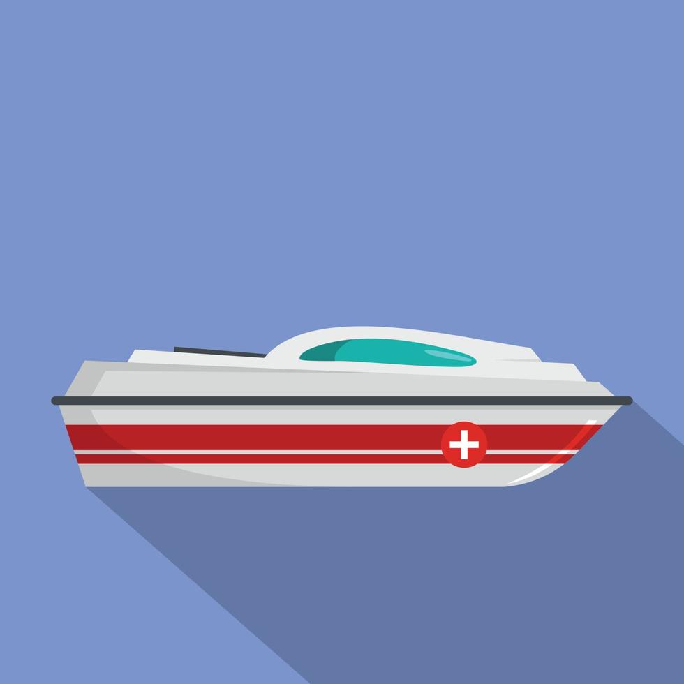 icono de barco, estilo plano vector