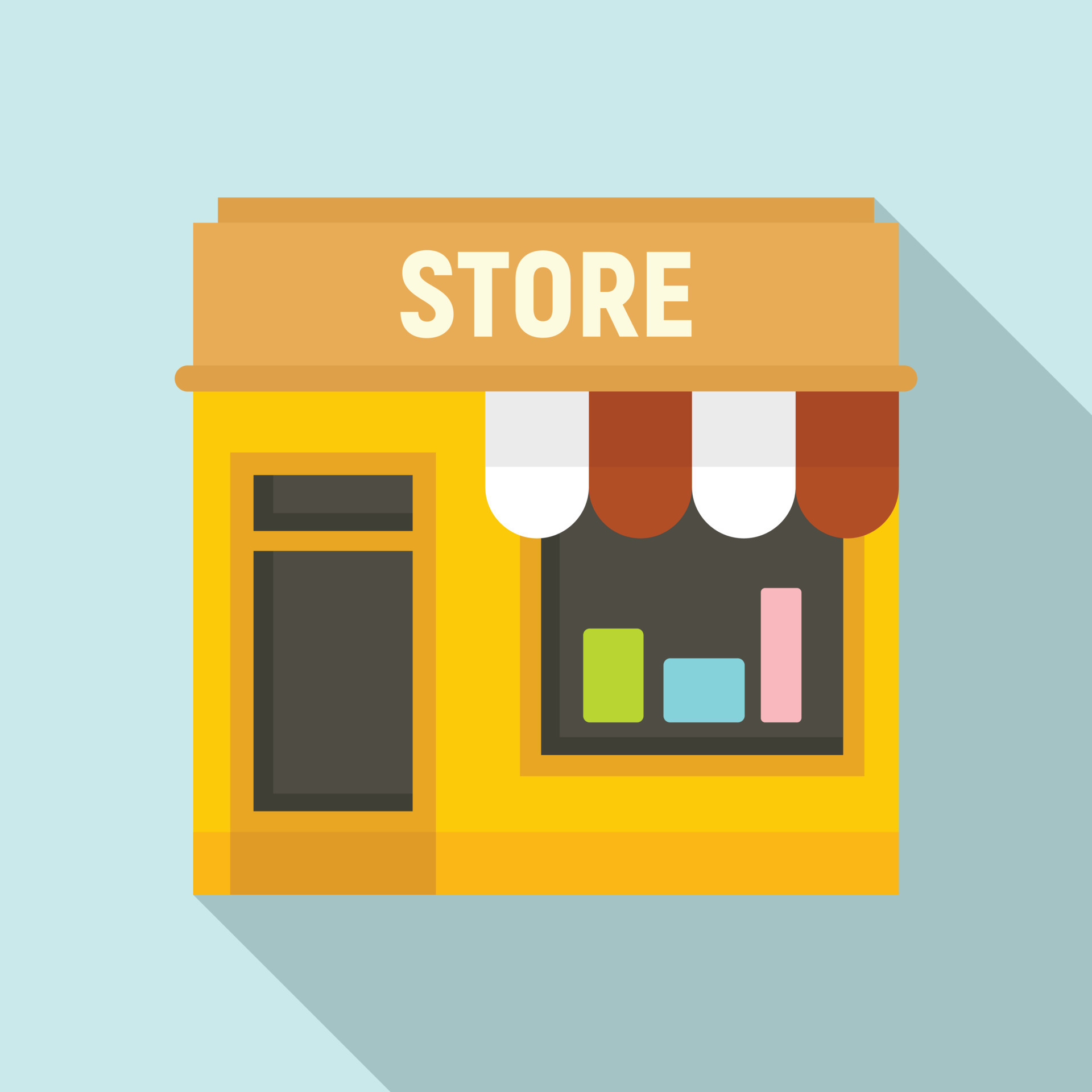 Street shop store icon, flat style 14595427 Vector Art at Vecteezy
