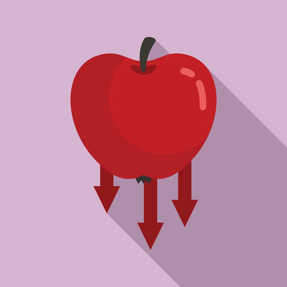 Apple gravity icon, flat style vector
