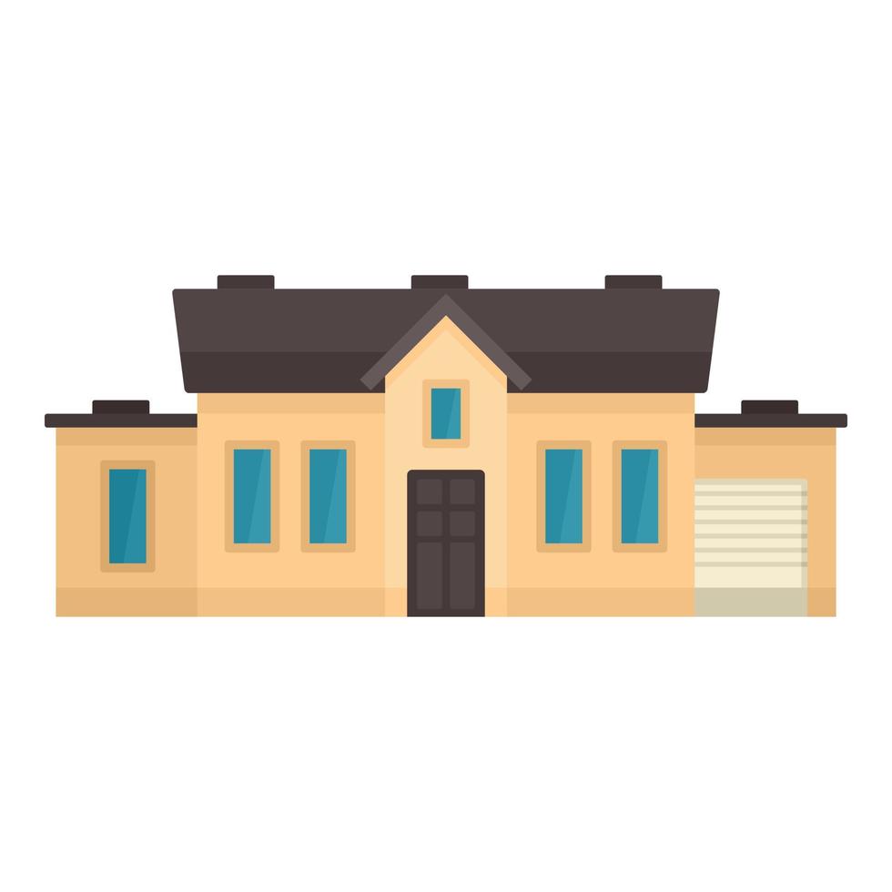 Smart house with garage icon, flat style vector