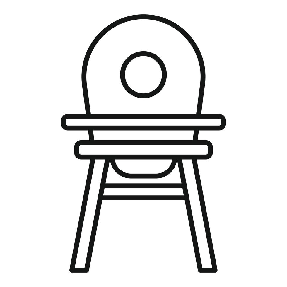 Childcare feeding chair icon, outline style vector