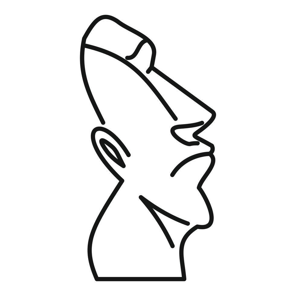 icono histórico de la estatua moai, estilo de contorno vector