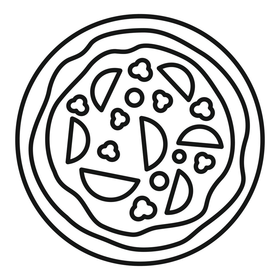 Italian pizza icon, outline style vector