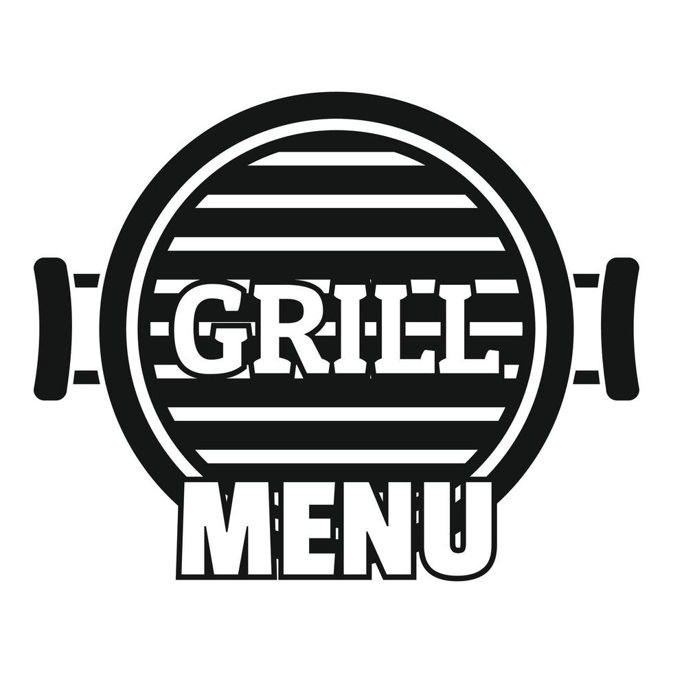 Grill menu logo, simple style vector