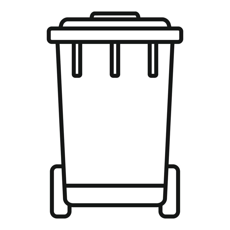 icono de carrito de basura de riesgo biológico, estilo de contorno vector