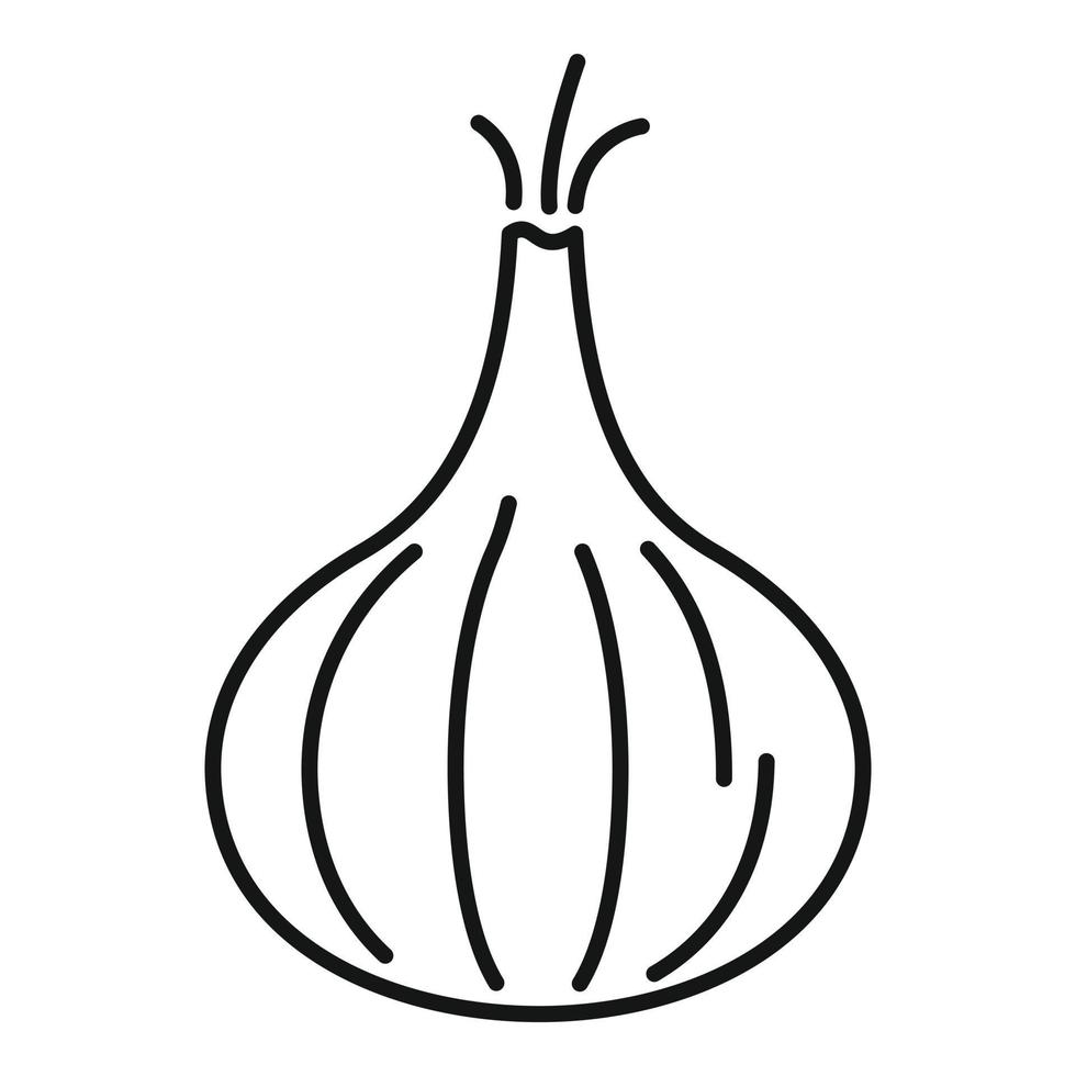 Fresh onion icon, outline style vector