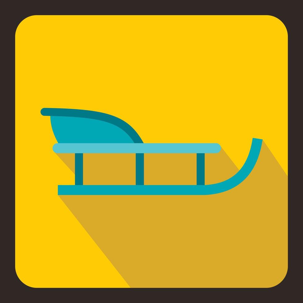 Sleigh icon, flat style vector