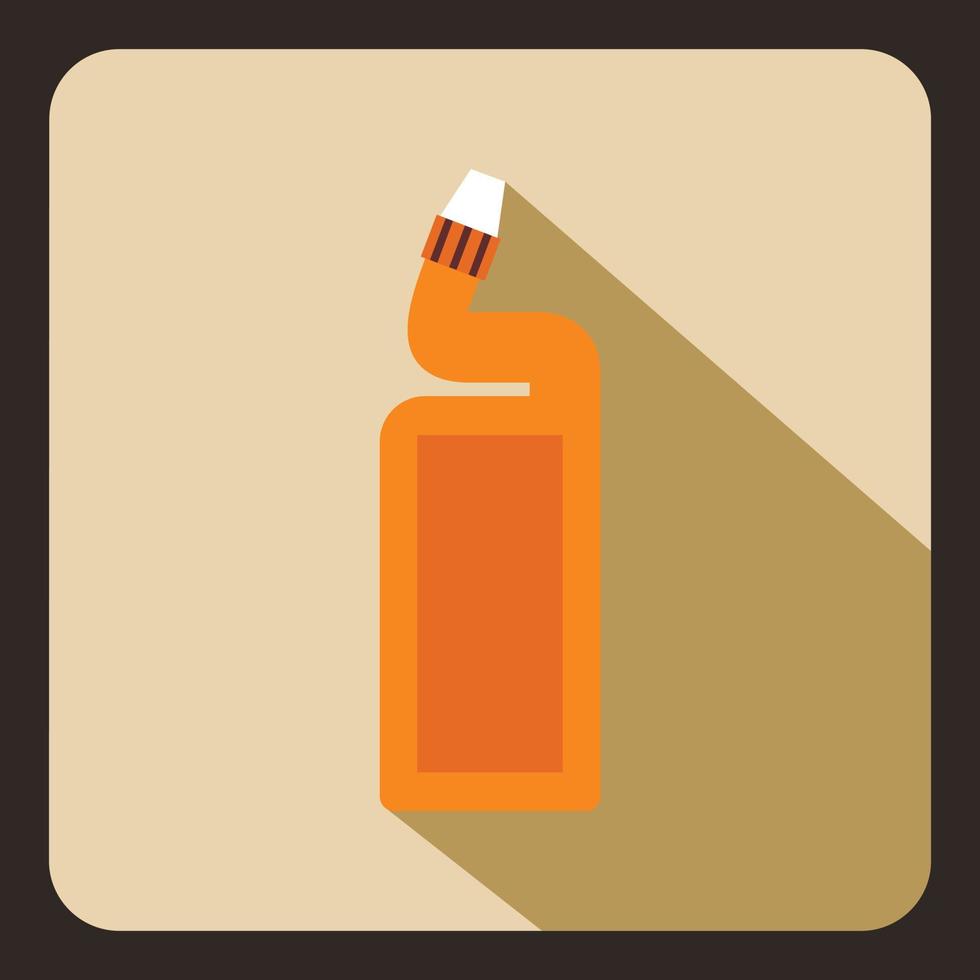 Orange plastic bottle of drain cleaner icon vector