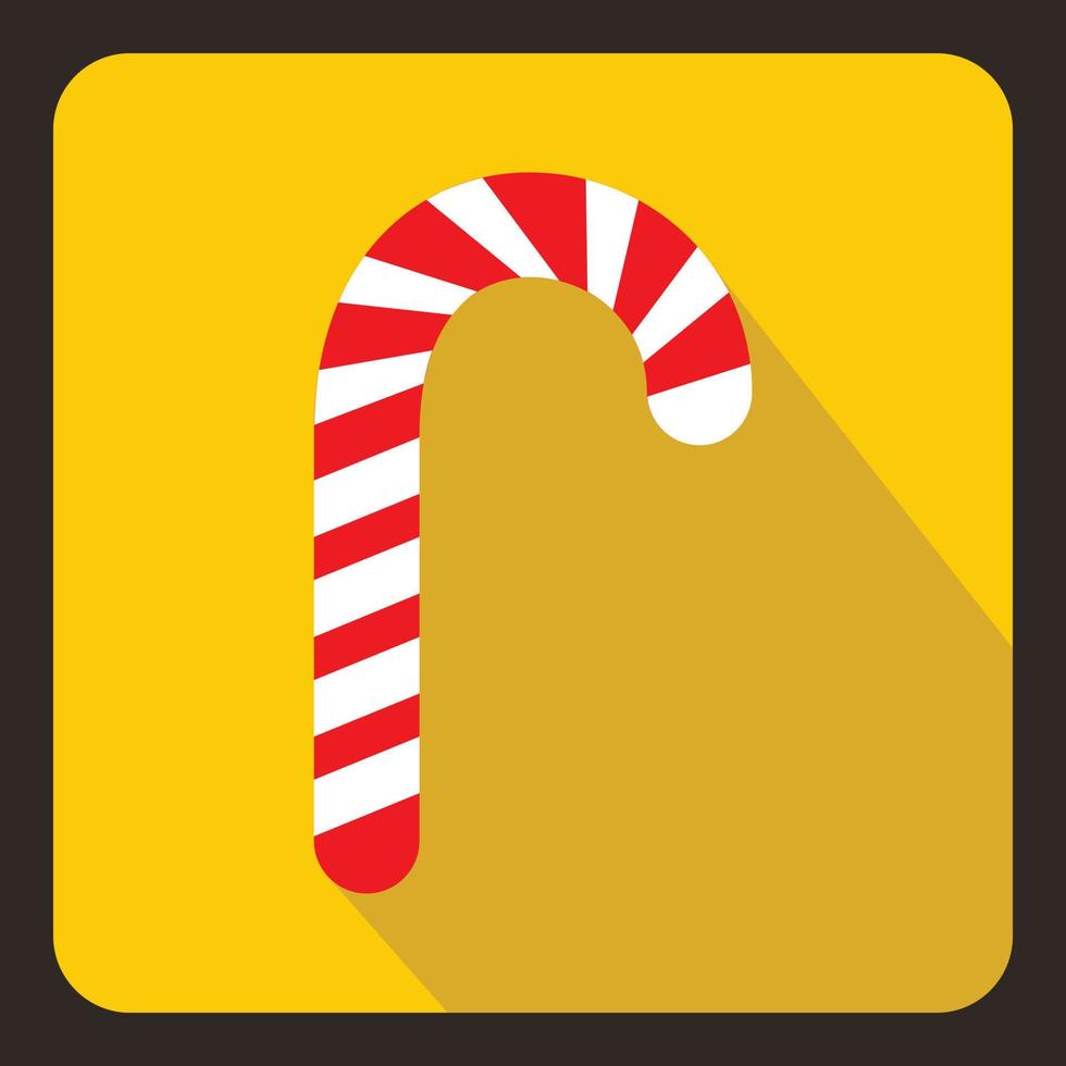 Candy cane icon, flat style vector