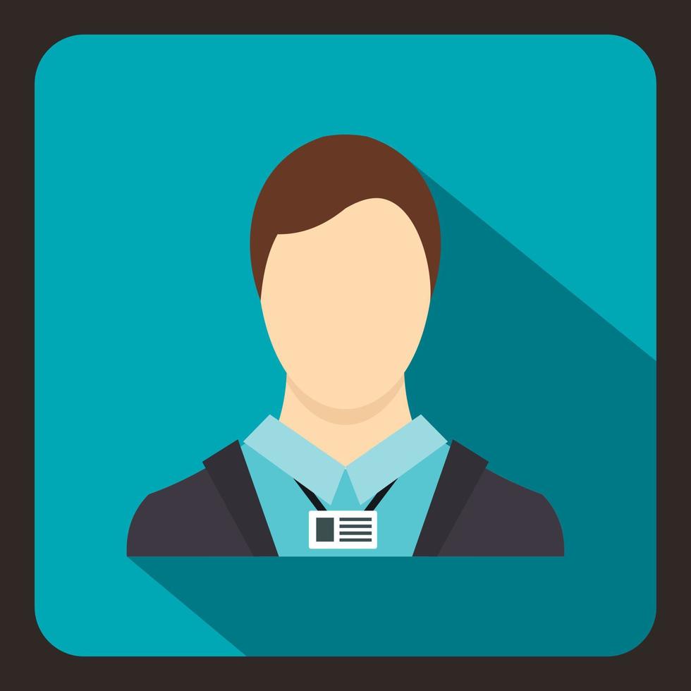 Avatar man icon, flat style vector