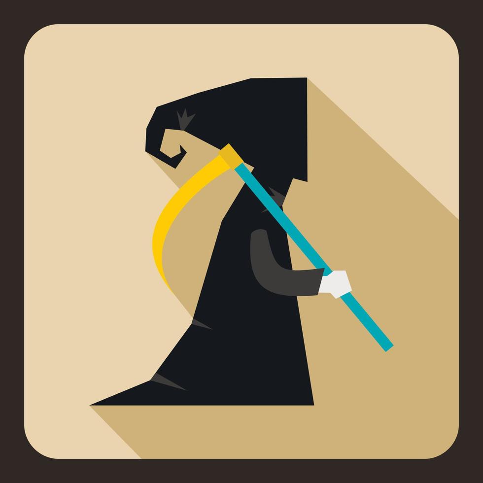 Grim reaper icon, flat style vector