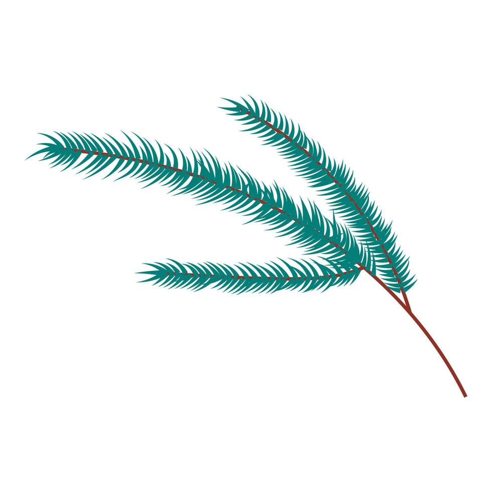 Fir branch icon, cartoon style vector