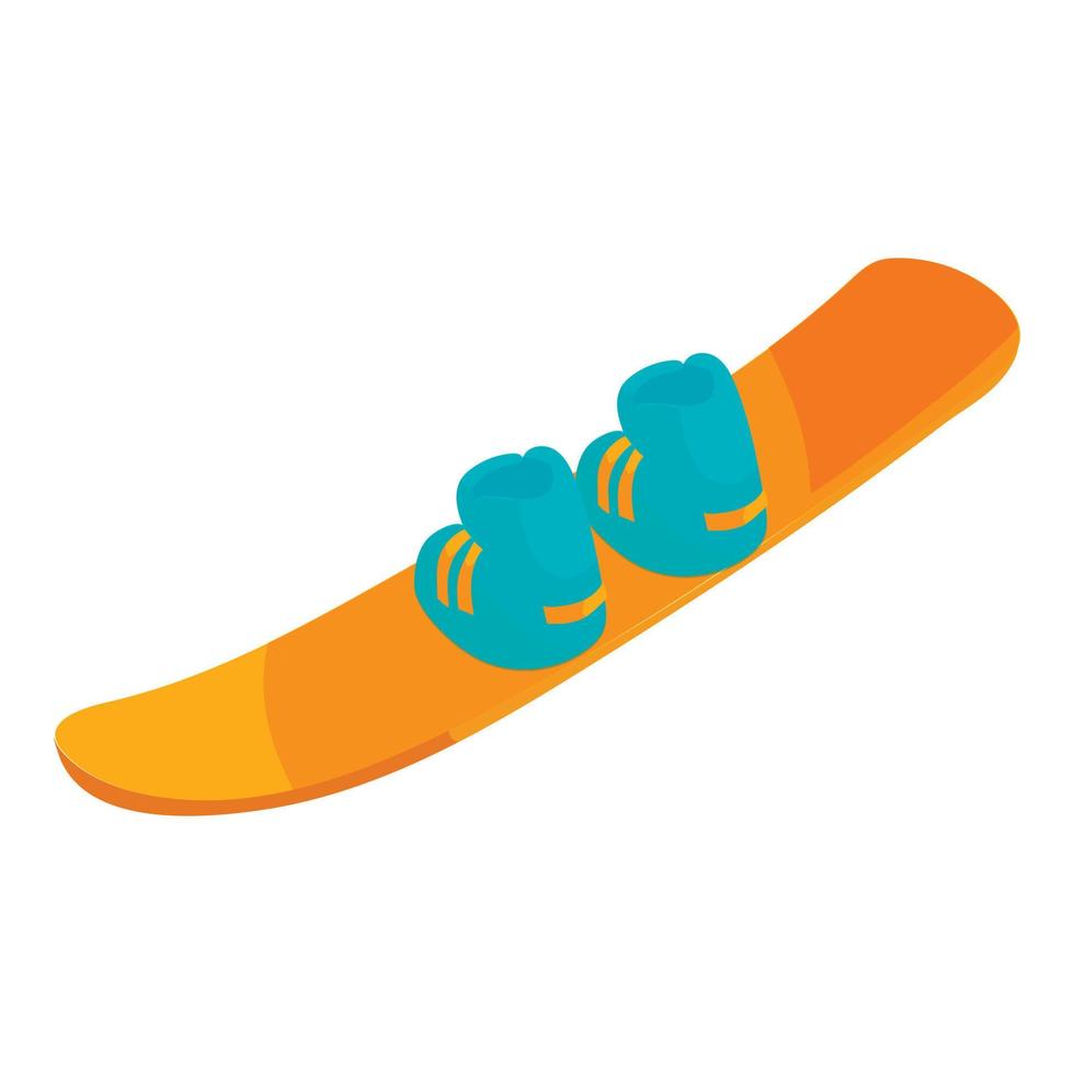 icono de snowboard, estilo de dibujos animados vector