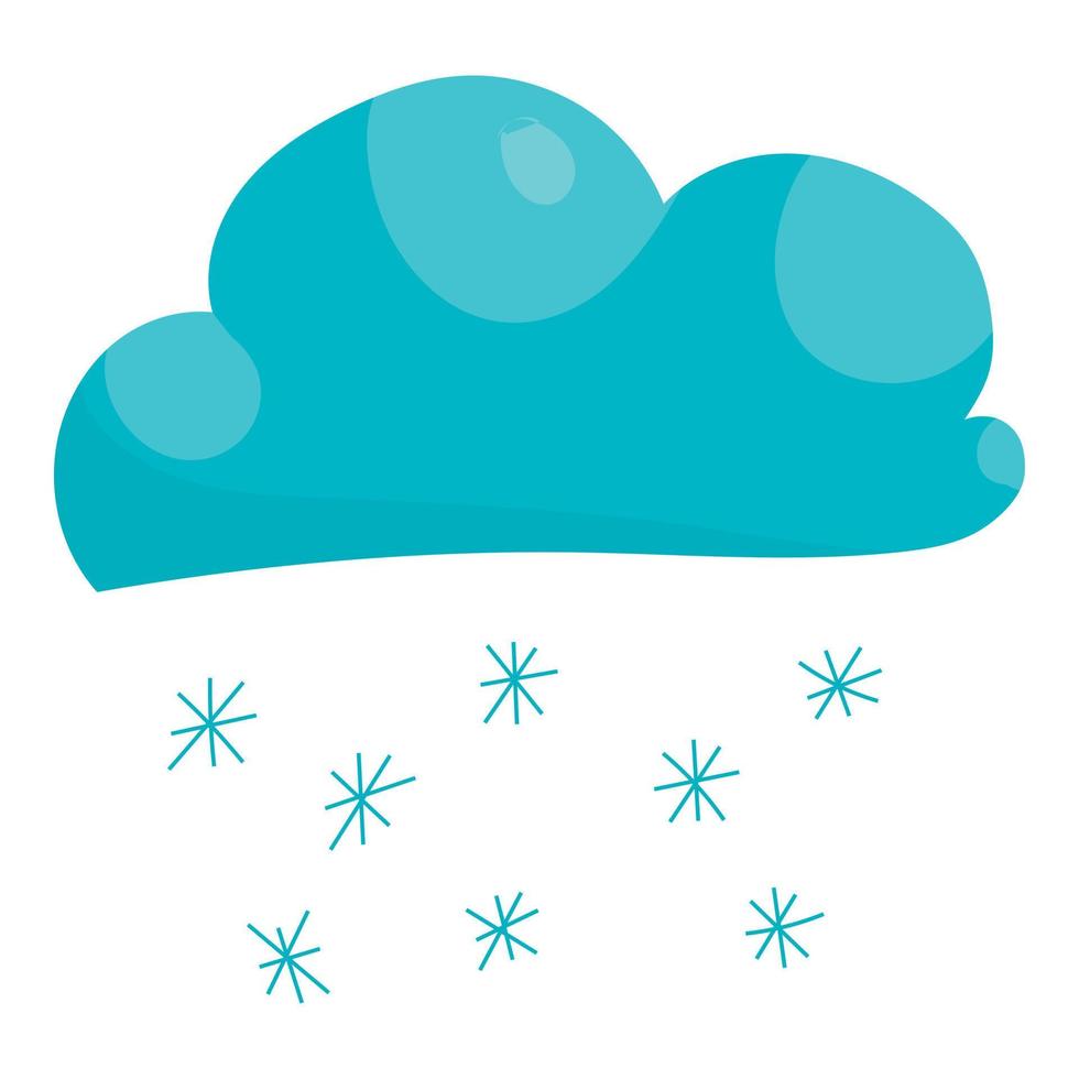 Cloud snow icon, cartoon style vector