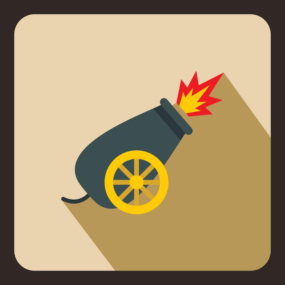 Circus cannon icon, flat style vector
