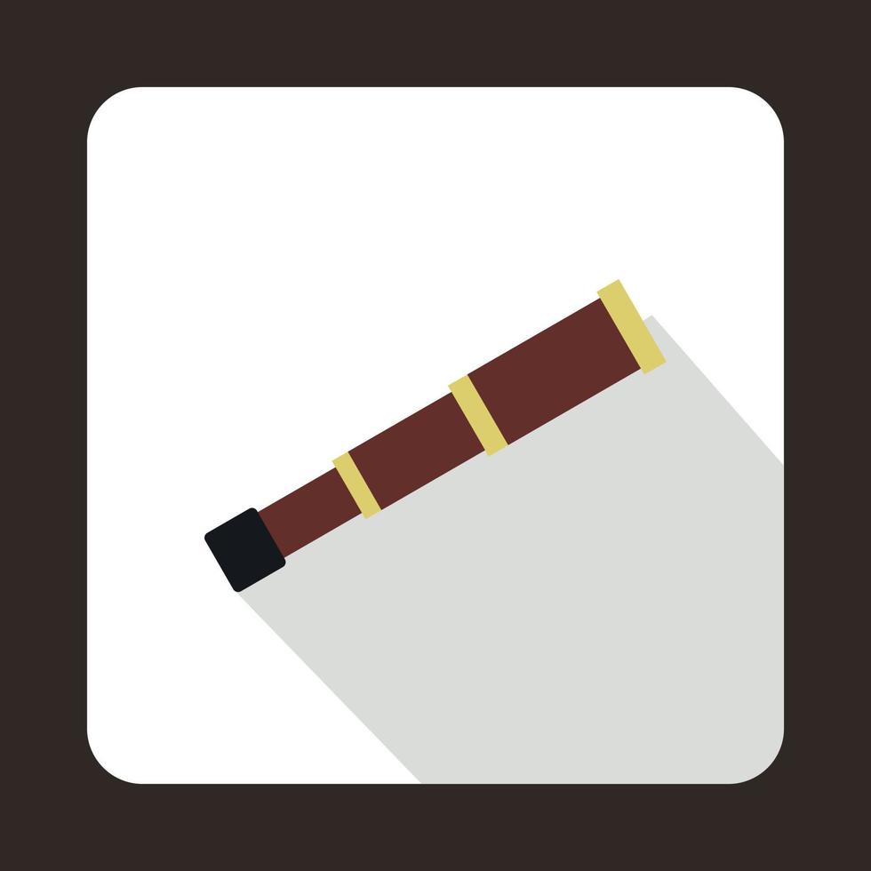 Spyglass icon, flat style vector