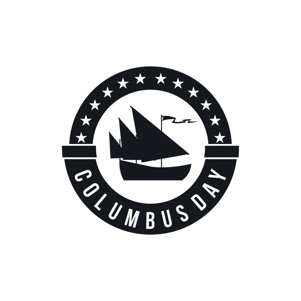 Columbus Day icon, simple style vector