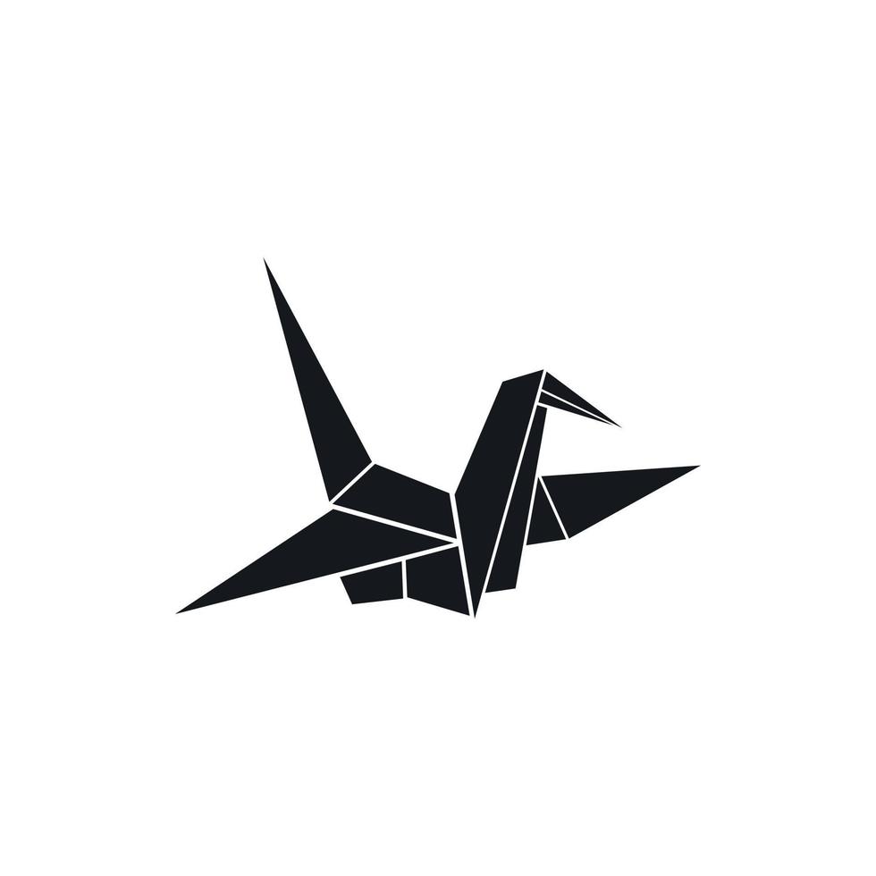 Bird origami icon, simple style vector