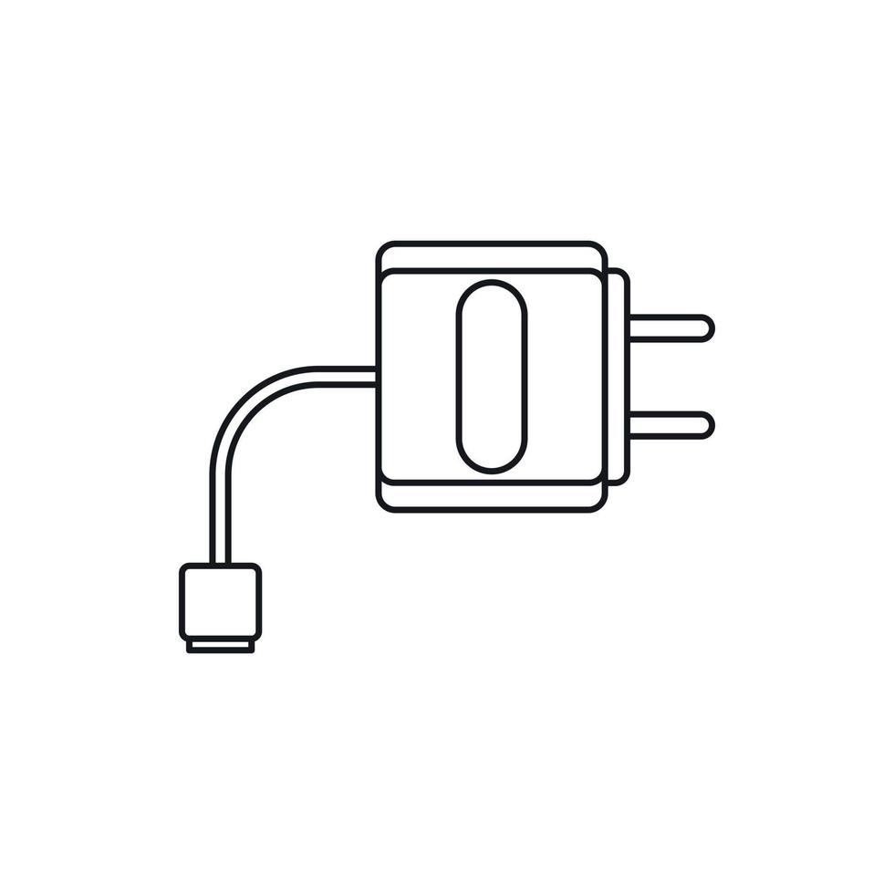 icono de carga del cable usb del cigarrillo electrónico, estilo de contorno vector