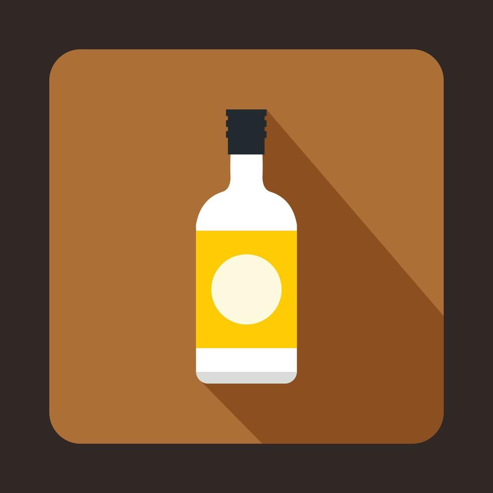 Sake bottle icon, flat style vector