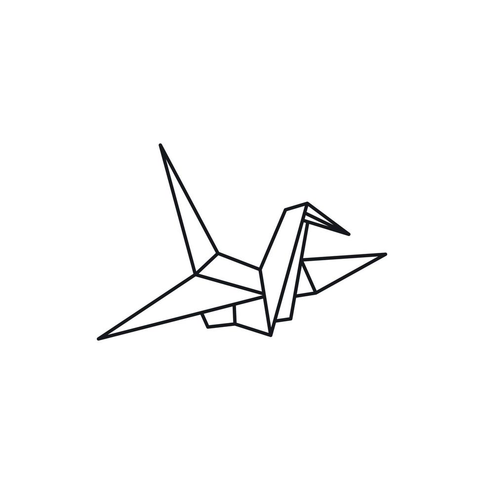 icono de paloma de origami, estilo de esquema vector