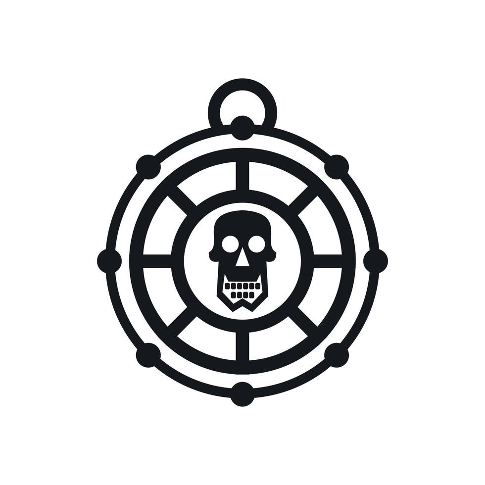 icono de amuleto pirata, estilo simple vector