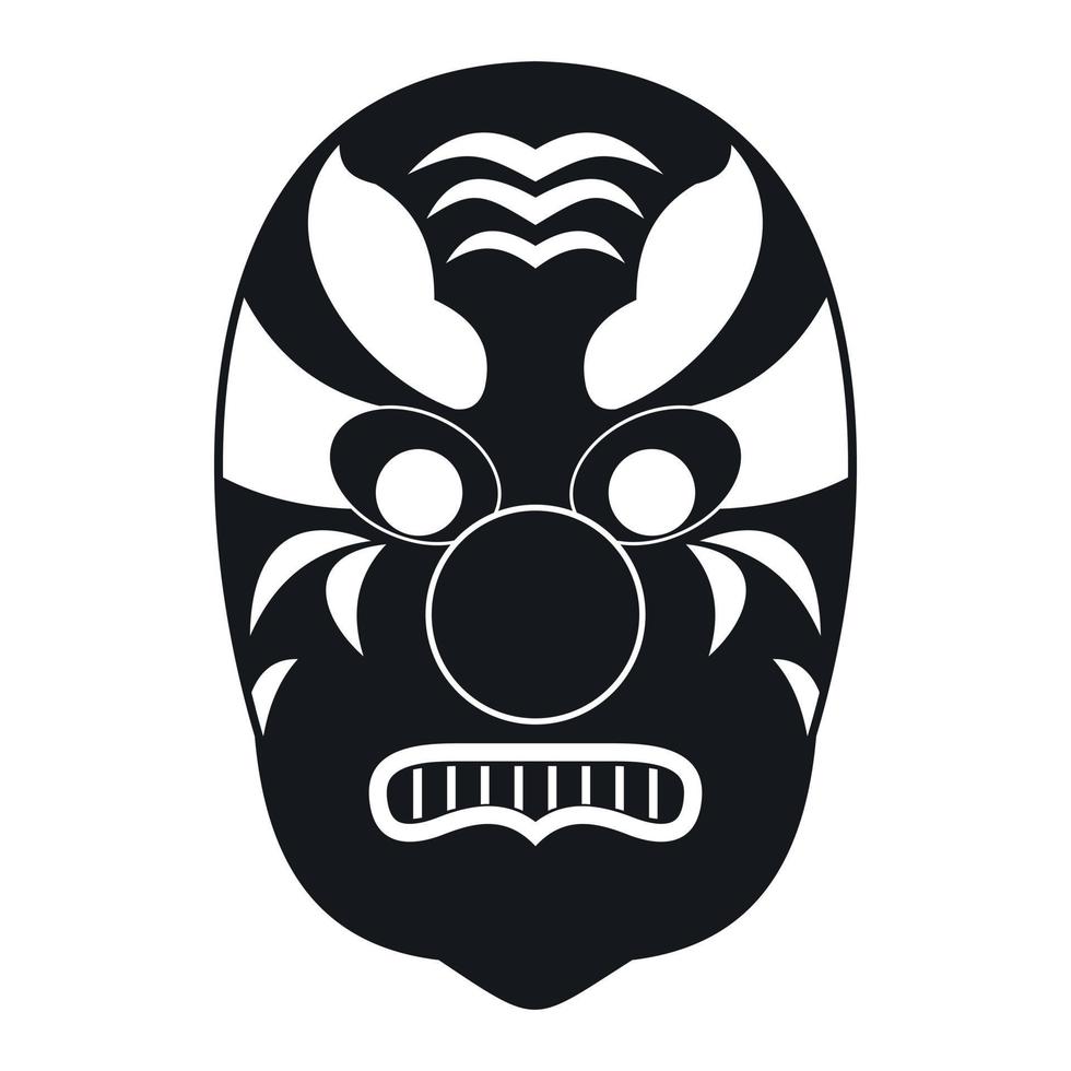 icono de máscara tribal, estilo simple vector