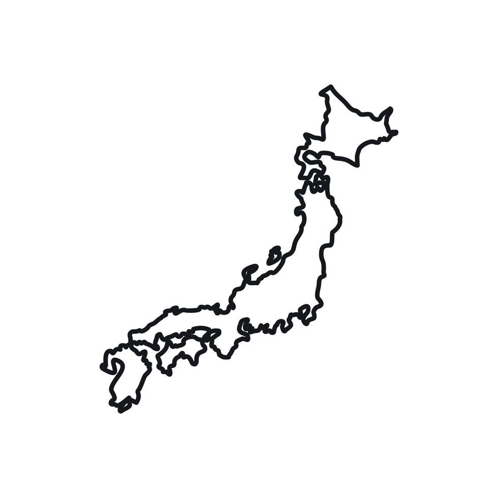 icono de mapa de japón, estilo de contorno vector