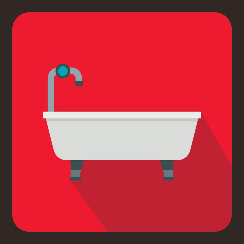 icono de bañera en estilo plano vector