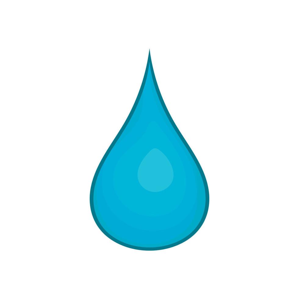 Water drop icon, cartoon style vector