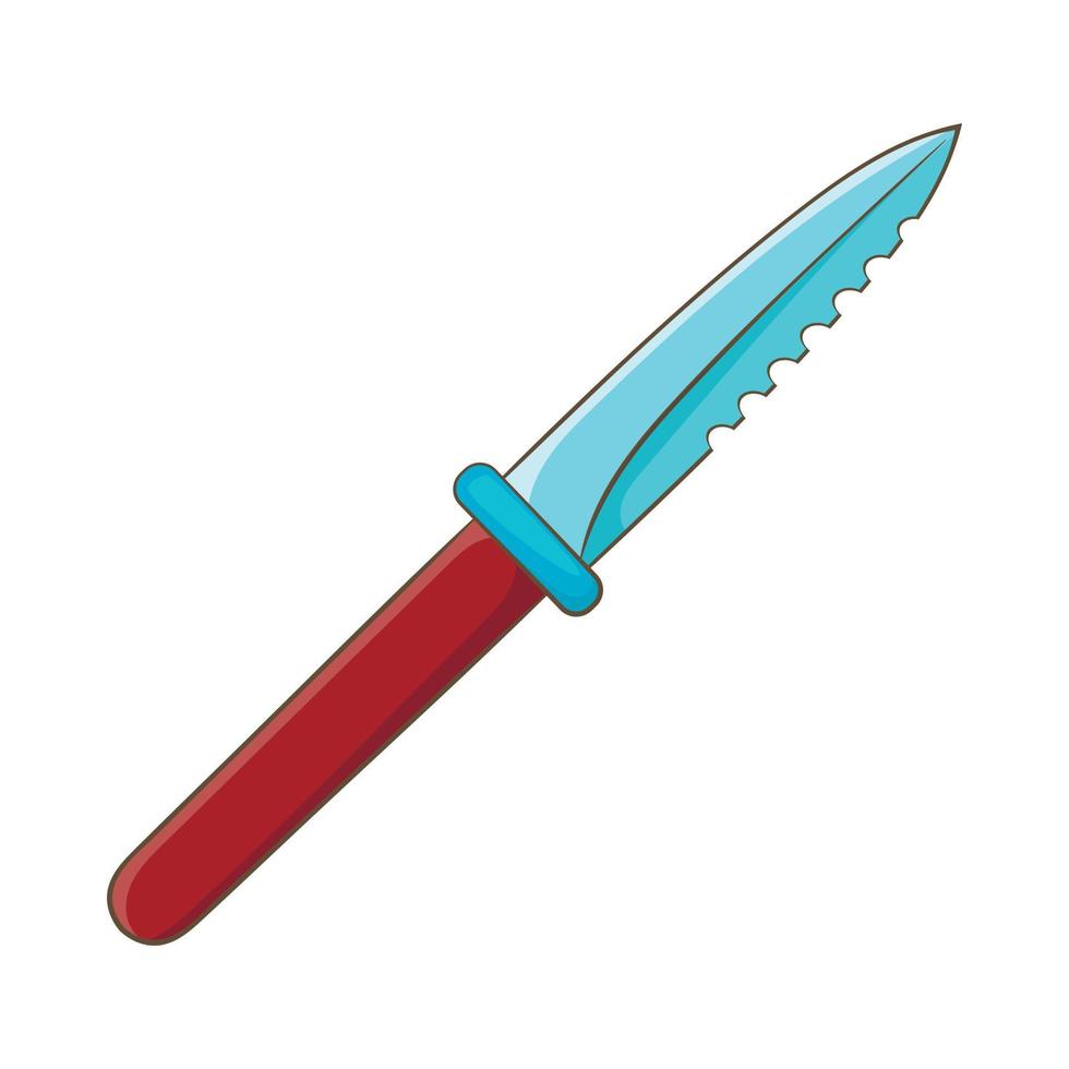 Steel knife icon, cartoon style vector