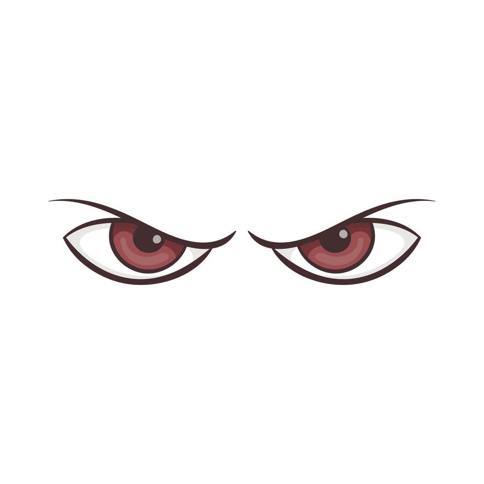 Pair of eyes watching icon, cartoon style vector